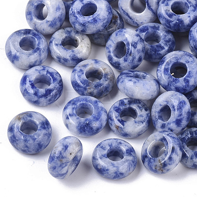 Natural Blue Spot Jasper European Beads G-Q503-09-1