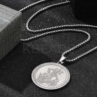 201 Stainless Steel Rhinestone Pendant Necklaces for Women NJEW-U021-03P-1