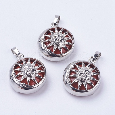 Natural Red Jasper Pendants G-K234-C02-1
