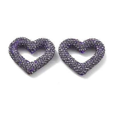 Heart Shape Polymer Clay Rhinestone Beads CLAY-NH0001-09A-06-1