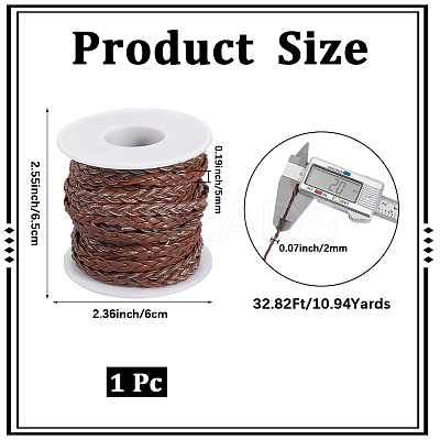10M Flat Braided Imitation Leather Cords LC-CL0001-04B-1