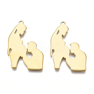 Ion Plating(IP) 201 Stainless Steel Pendants STAS-N098-068LG-1