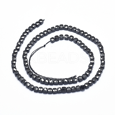 Natural Black Spinel Beads Strands G-D0003-B08-1