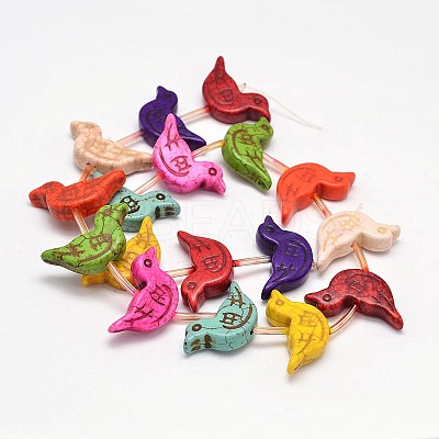 Bird Synthetic Turquoise Bead Strands G-M150-25-1