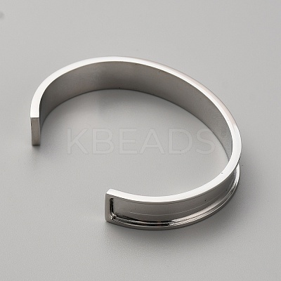 304 Stainless Steel Grooved Cuff Bangles LS-BJEW-WH0019-07P-1
