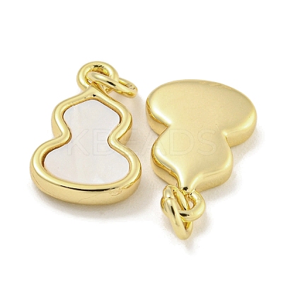 Brass Pave Sea Shell Gourd Charms KK-Q820-16G-1