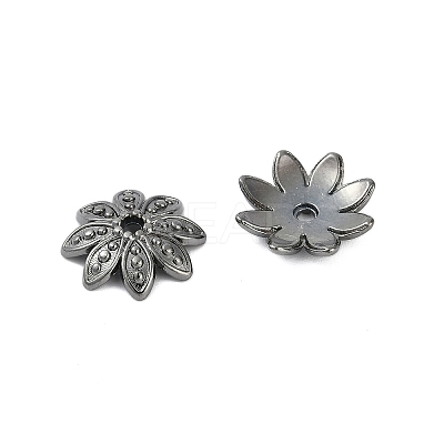 8-Petal Tibetan Style Alloy Flower Bead Caps TIBEB-2347-B-FF-1
