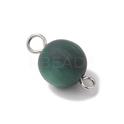 Frosted Resin Imitation Cat Eye Links Connector Charms PALLOY-JF04166-02-1