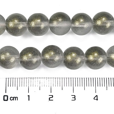 Frosted Transparent Glass Bead Strands GLAA-P065-10mm-12-1