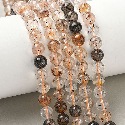 Natural Herkimer Diamond Beads Strands G-Z115-C01-6mm-1