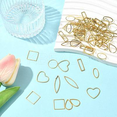 70Pcs 7 Styles Brass Geometric Linking Rings KK-FS0001-99-1