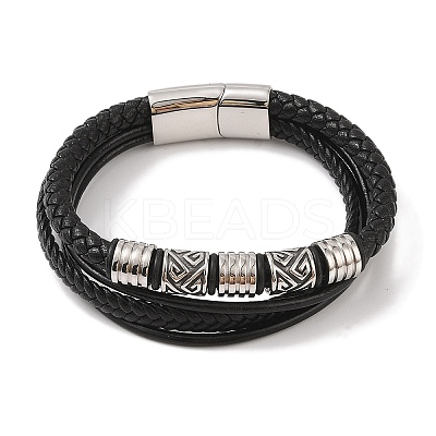 Braided Microfiber Leather Multi-strand Bracelets BJEW-B096-07D-1