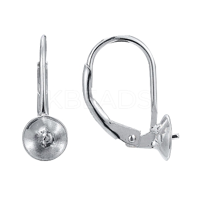 Anti-Tarnish Rhodium Plated 925 Sterling Silver Leverback Earring Findings X-STER-I017-084I-P-1