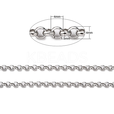 Tarnish Resistant 304 Stainless Steel Rolo Chains STAS-O076-16-1