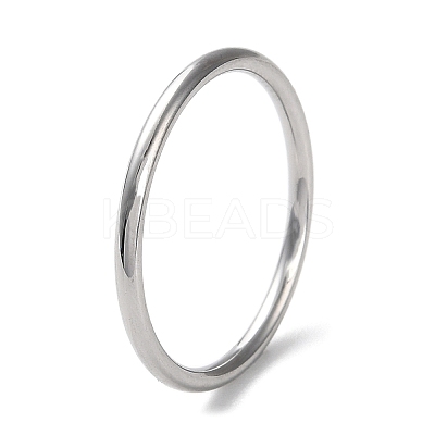 Non-Tarnish 304 Stainless Steel Simple Plain Band Finger Ring for Women Men RJEW-F152-01F-P-1