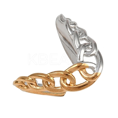 304 Stainless Steel Cuff Rings for Women RJEW-L133-03GP-03-1