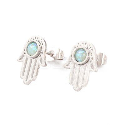 304 Stainless Steel Studs Earrings EJEW-M208-08P-1