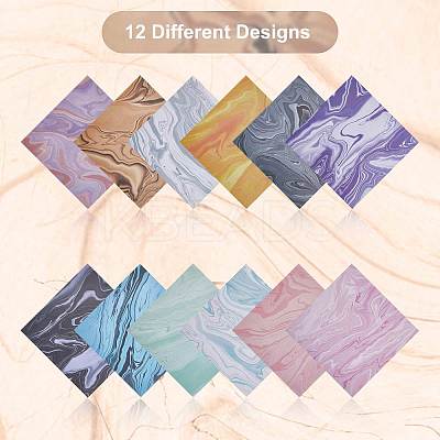 24 Sheet 12 Style Square with Marble Pattern Scrapbook Paper Pad SCRA-GF0001-05-1