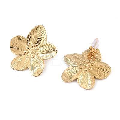 Flower 304 Stainless Steel Stud Earrings for Women EJEW-Z065-12G-03-1