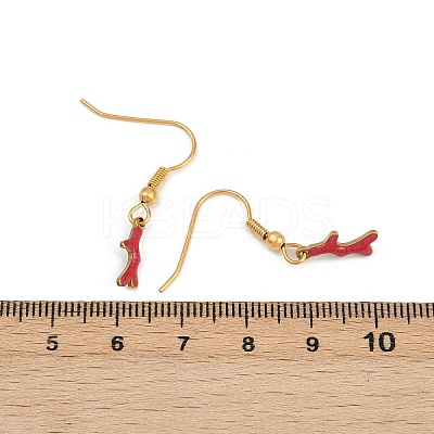 Ocean Series 304 Stainless Steel Enamel Dangle Earrings EJEW-K017-01G-G-1