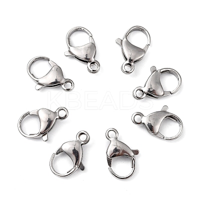 Tarnish Resistant Polished 304 Stainless Steel Lobster Claw Clasps X-STAS-R072-08A-1