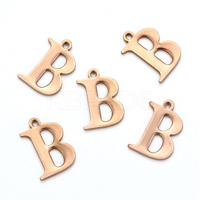 Ion Plating(IP) 304 Stainless Steel Alphabet Charms STAS-H122-B-AG-1