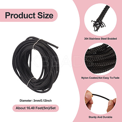 5M Nylon Coated 304 Stainless Steel Braided Wires TWIR-TA0001-08D-1