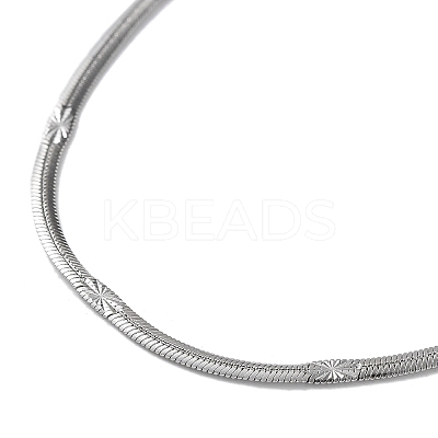 Non-Tarnish 304 Stainless Steel Flat Snake Chain Necklaces for Women LS-NJEW-D058-04P-1