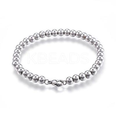 Tarnish Resistant 304 Stainless Steel Beaded Bracelets BJEW-G544-31P-1