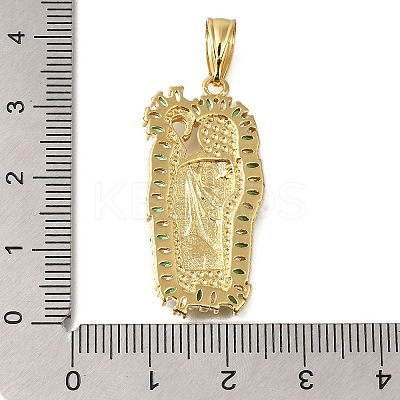 Rack Plating Brass Micro Pave Cubic Zirconia Pendants ZIRC-F142-17G-1