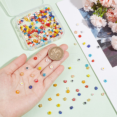 360Pcs 12 Colors Handmade Millefiori Glass Beads LAMP-GO0001-12-1