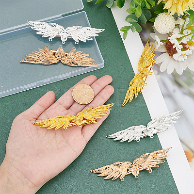 6Pcs 3 Colors Alloy Alligator Hair Clips Finding FIND-PH0006-64-1