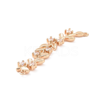 Brass Pave Clear Cubic Zirconia Connector Charms ZIRC-K088-08KCG-1