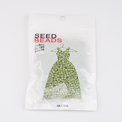 DIY Craft Beads 8/0 Opaque Colors Lustered Round Glass Seed Beads X-SEED-A012-3mm-124-1