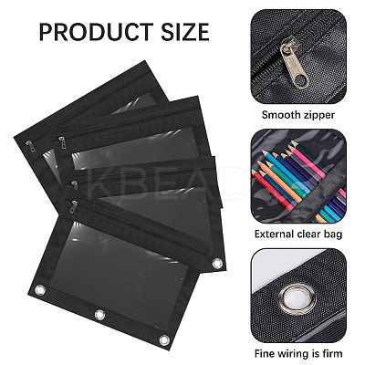 Oxford Cloth with Alloy Pen Cases for 3-Ring Binder AJEW-CP0008-02B-1