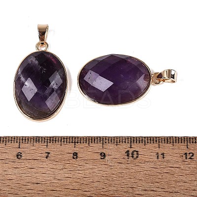 Natural Amethyst Pendants G-Q606-92G-06-1