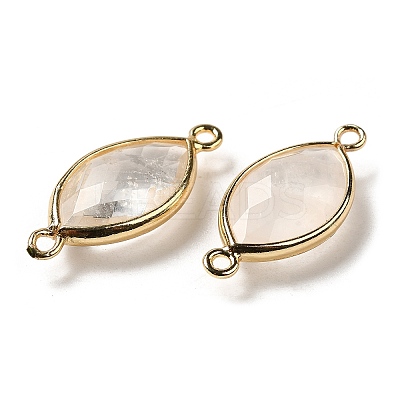 Natural Quartz Crystal Faceted Connector Charms G-K347-03G-14-1