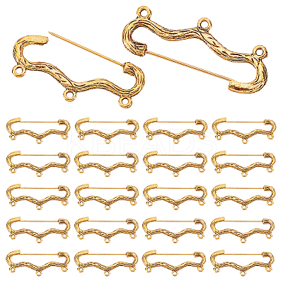 30Pcs Alloy Brooch Findings FIND-PH0027-21AG-1