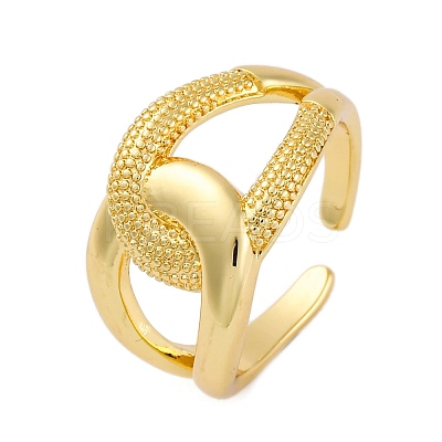 Rack Plating Brass Cuff Finger Rings for Women RJEW-M028-06G-1