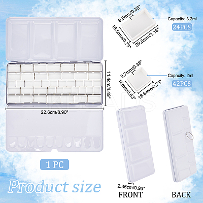 1Pc Iron Empty Watercolor Tin Box Palette Paint Case CON-PH0002-94C-1
