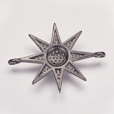 Brass Micro Pave Cubic Zirconia Links ZIRC-P049-17B-1