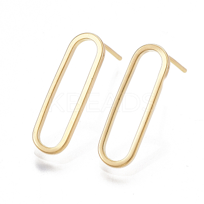 Brass Stud Earrings KK-T038-484A-1
