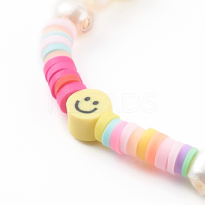 Handmade Polymer Clay Heishi Beaded Stretch Bracelets X-BJEW-JB06143-05-1