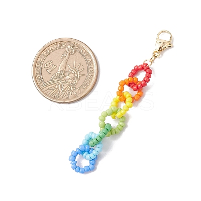Glass Chain Pendant Decorations HJEW-TA00358-1