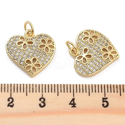 Brass Pave Cubic Zirconia Pendants KK-U009-10F-G-1