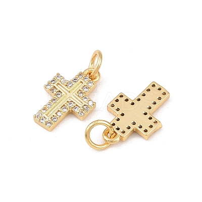 Brass Micro Pave Cubic Zirconia Pendants KK-G544-20G-1