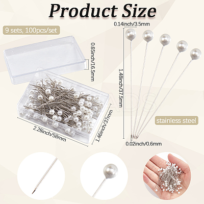 9 Sets Stainless Steel Pins DIY-SP0003-54B-1
