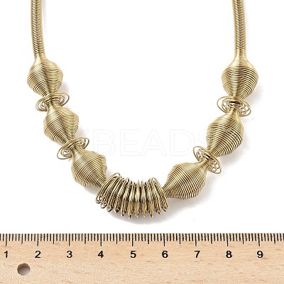 304 Stainless Steel Irregular Twisted Chain Spiral Bib Necklaces for Women NJEW-B127-01G-05-1