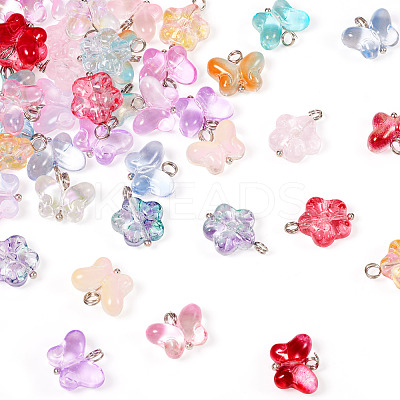 60Pcs 15 Styles Transparent Glass Pendants FIND-TA0004-51-1