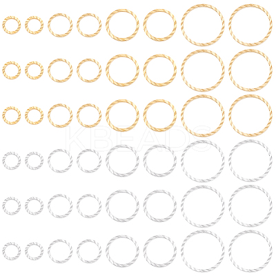 64Pcs 8 Style Brass Linking Rings KK-BC0009-44-1